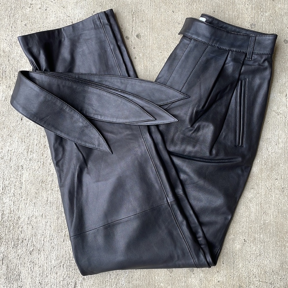 Lovers + Friends Black Leather Seymour Pants